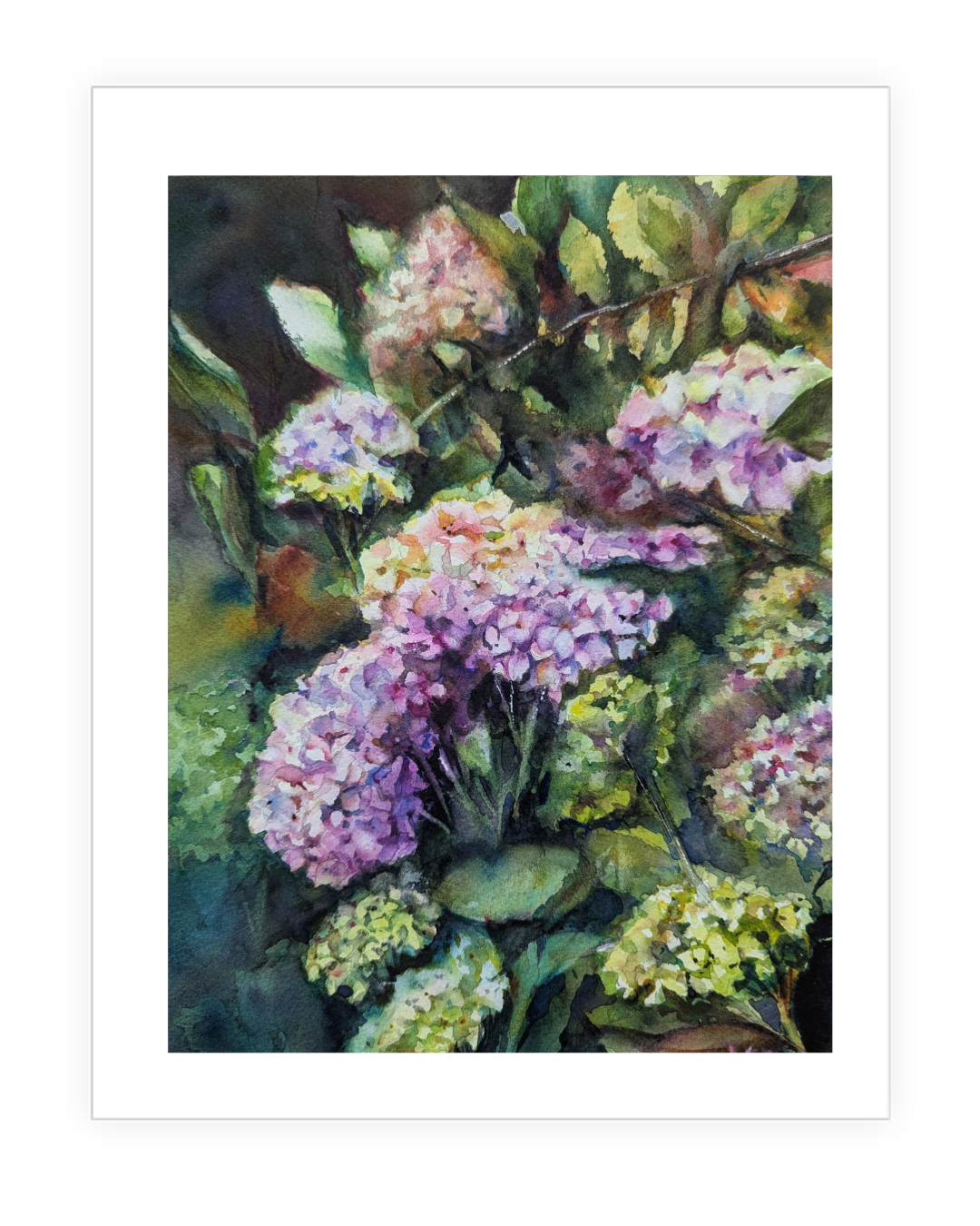 "Hydrangeas" | 14”x11” original watercolor painting Flowers in bloom Fine Art