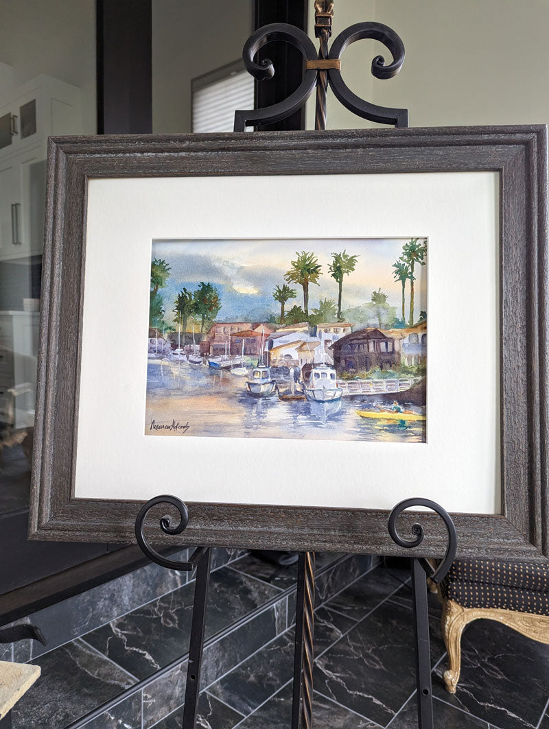 "Cali Harbor" | 14”X11” watercolor painting Harbor