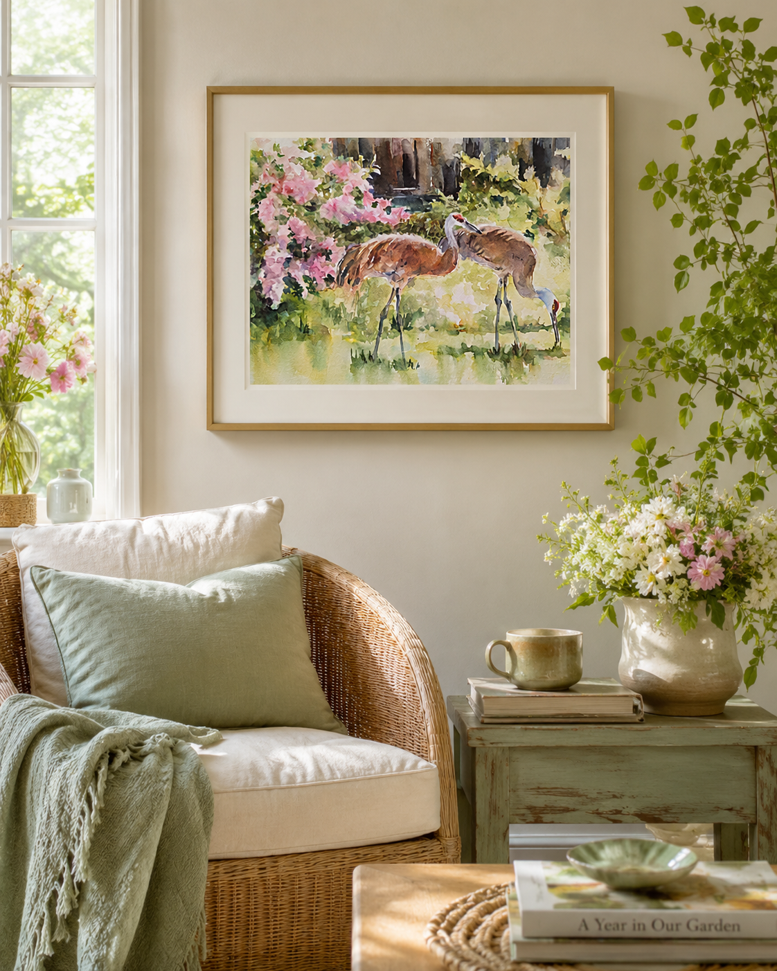"Sandhill Cranes" | 14”x11” original watercolor painting Nature Inspired Fine Art