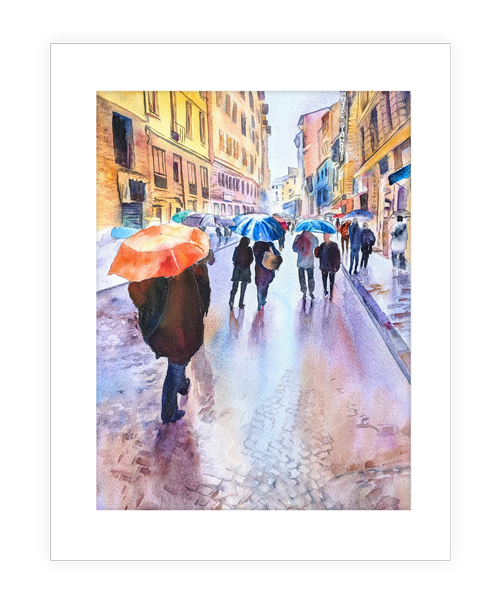 “Florence,” | 14”x20” watercolor painting of Florence, Italy