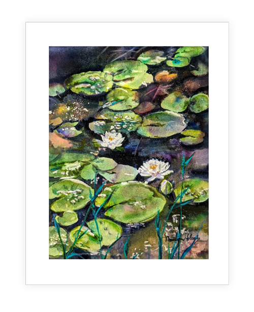"Lily Pond" | 11”X14” watercolor painting of a lily pond